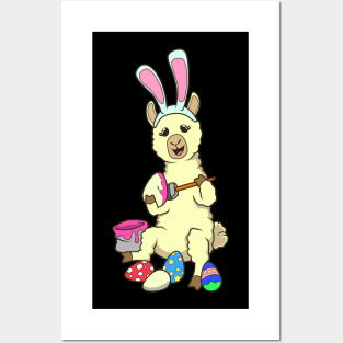 Easter - Cute alpaca painting Easter eggs Posters and Art